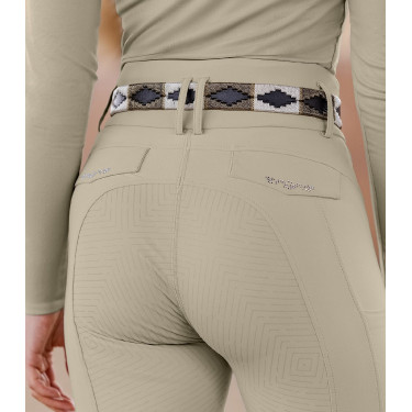 Pantalon d'équitation ELT Comfort Ride Glam femme Gris beige