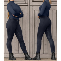 Pantalon d'équitation ELT thermique Essential silicone femme Bleu profond