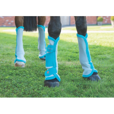 Guêtres anti mouches Fly turnout Shires Bleu sarcelle