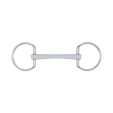 Mors de filet Beris à olives canon Comfort fin et anneau de 7,5 cm Doux Gris