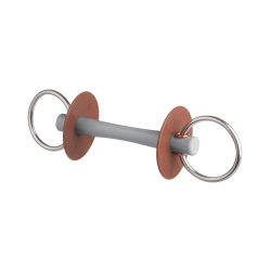 Mors de filet Beris canon Comfort anneau 6 cm Doux Gris