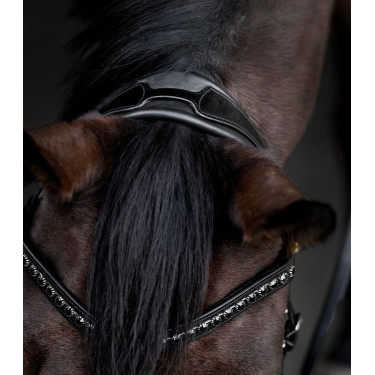 Waldhausen S-Line Blackshine gelakte hoofdstel met gecombineerde pull back neusriem Zwart Waldhausen S-Line Blackshine gelakte hoofdstel met gecombineerde pull back neusriem Zwart