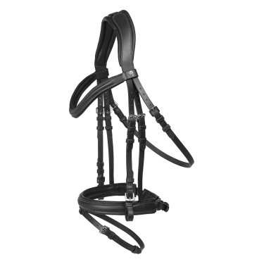 Bridon Waldhausen X-Line Stockholm gecombineerde pull back neusriem Zwart