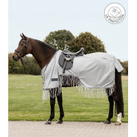 Couvre-reins anti-mouches Waldhausen Protect franges Gris argent / gris