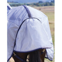 Couverture anti-mouches combo ComFiTec Hexi Shield Weatherbeeta Argent / marine / blanc Couverture anti-mouches combo ComFiTec Hexi Shield Weatherbeeta Argent / marine / blanc