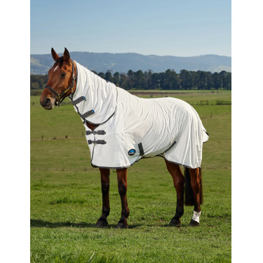 Couverture anti-mouches combo ComFiTec Tyro Weatherbeeta Blanc / charbon de bois Couverture anti-mouches combo ComFiTec Tyro Weatherbeeta Blanc / charbon de bois