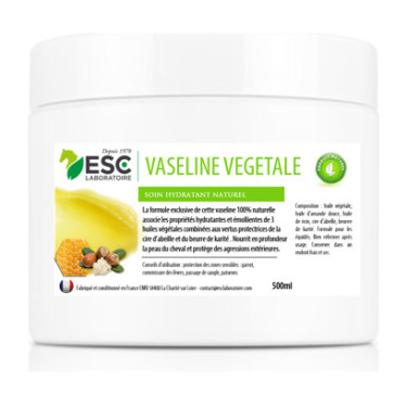 Soin végétal ESC Laboratoire - Nourrit et protège la peau du cheval - A base de cire d’abeille et beurre de karité