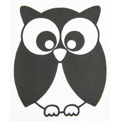 Motif thermocollant chouette HKM Noir ps film