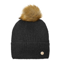 Muts met pompon met glitters Mountain Horse Zwart
