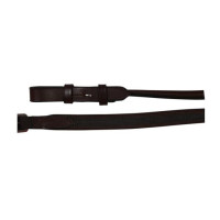 Rênes en cuir HKM revêtement Lisa à couture ronde Marron