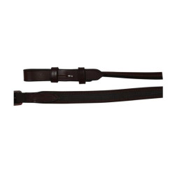 Rênes en cuir HKM revêtement Lisa à couture ronde Marron