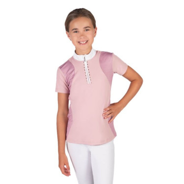 Polo de concours HKM Glam enfant Vieux rose