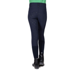 Pantalon HKM Maui fond intégral en silicone enfant Bleu profond
