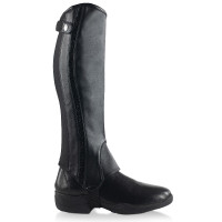 Glanzende PU-leren mini-chaps Sabrina dames Horze Zwart