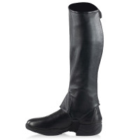 Glanzende PU-leren mini-chaps Sabrina dames Horze Zwart Glanzende PU-leren mini-chaps Sabrina dames Horze Zwart