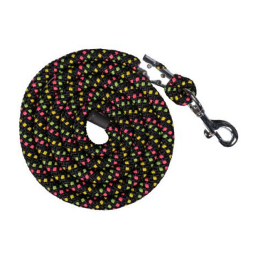 Longeerlijn HKM Neon Flash met musketonhaken Zwart Longeerlijn HKM Neon Flash met musketonhaken Zwart