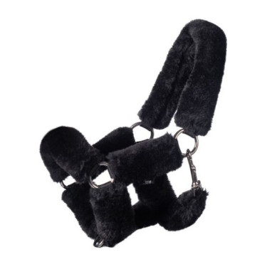 HKM halster met synthetische bontvoering Hobby Horse Zwart