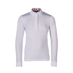 Wedstrijdpolo Hunter Kids met lange mouwen HKM Wit