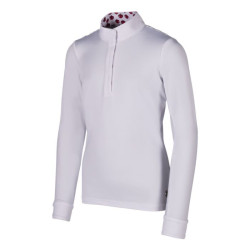Wedstrijdpolo Hunter Kids met lange mouwen HKM Wit
