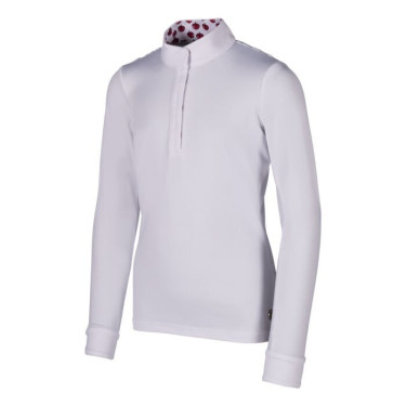 Wedstrijdpolo Hunter Kids met lange mouwen HKM Wit