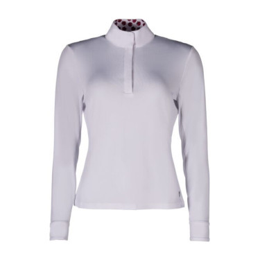 Polo de concours Hunter manches longues HKM Blanc
