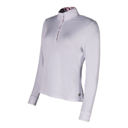 Wedstrijdpolo Hunter met lange mouwen HKM Wit