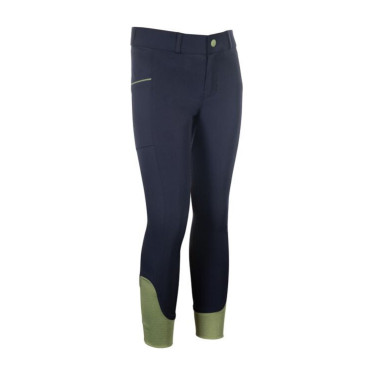 Pantalon HKM Claire fond 1/1 en silicone Bleu foncé