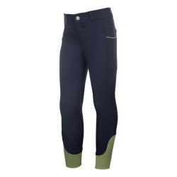 Pantalon HKM Claire fond 1/1 en silicone Bleu foncé