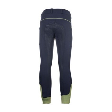 Pantalon HKM Claire fond 1/1 en silicone Bleu foncé