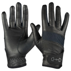 Leren en mesh handschoenen dames Horze Leren en mesh handschoenen dames Horze