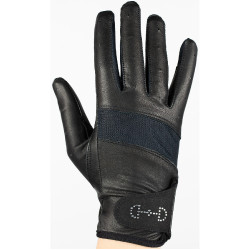 Gants cuir et mesh femme Horze Noir