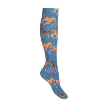 Chaussettes HKM Pony Club Bleu gris Chaussettes HKM Pony Club Bleu gris