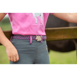 Elastische riem HKM Claire Kids Roze / groen