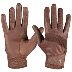 Gants cuir et mesh femme Horze Marron