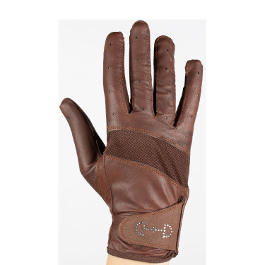 Gants cuir et mesh femme Horze Marron