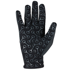 Gants d'équitation avec paume silicone enfant Horze Noir