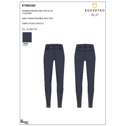 Pantalon femme taille haute avec grip au genou Equestro Marine blazer Bleu marine
