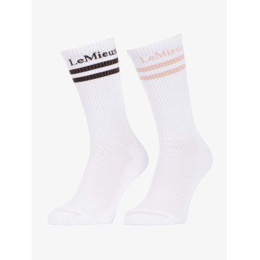 Hoge Crewsokken 2-pack Wit LeMieux