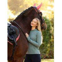 Haut technique à capuche Heidi LeMieux Aloe Bleu