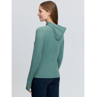 Haut technique à capuche Heidi LeMieux Aloe Bleu