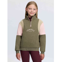 Young Rider Viola Sweater met kwartsrits LeMieux Wilgengroen