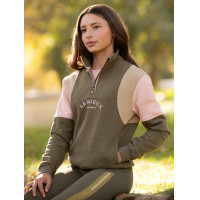 Young Rider Viola Sweater met kwartsrits LeMieux Wilgengroen