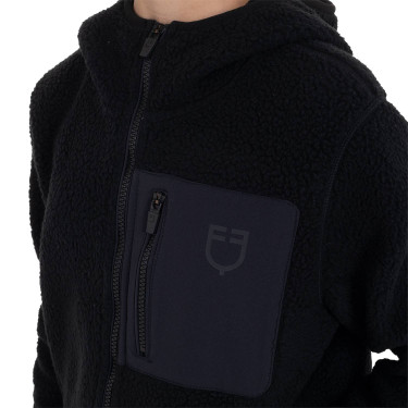 Unisex kinderfleece van teddy-fleece met ritssluiting en capuchon Equestro