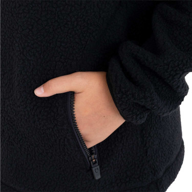 Unisex kinderfleece van teddy-fleece met ritssluiting en capuchon Equestro