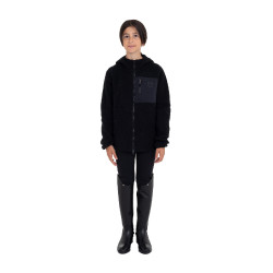 Unisex kinderfleece van teddy-fleece met ritssluiting en capuchon Equestro