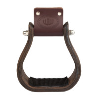 Étrier western en bois avec semelle antidérapante en caoutchouc Westwood Marron foncé