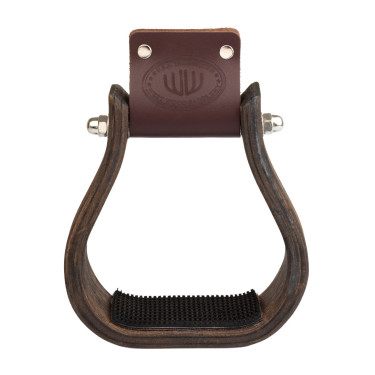 Étrier western en bois avec semelle antidérapante en caoutchouc Westwood Marron foncé