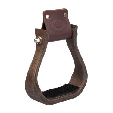 Étrier western en bois avec semelle antidérapante en caoutchouc Westwood Marron foncé