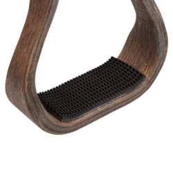 Étrier western en bois avec semelle antidérapante en caoutchouc Westwood Marron foncé