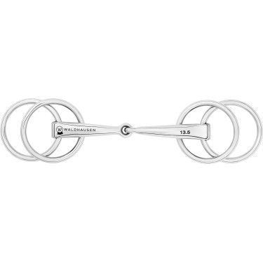 Mors d’attelage mors de filet avec 4 anneaux Waldhausen
